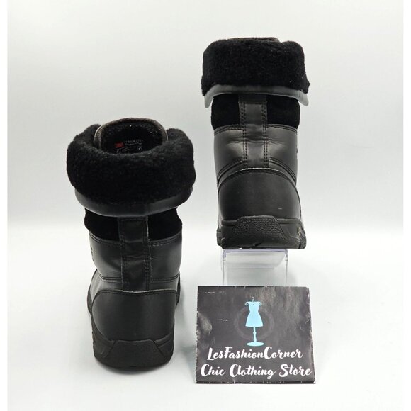 UGG Women's Black Leather Waterproof Adirondack Lace Up Boot Size 5 2948 - Picture 4 of 16